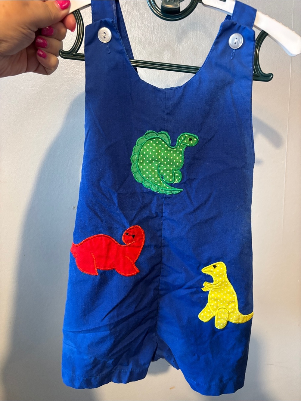 Vintage 90s Cuties by Judy Dinosaur Shortall Romper - Size 24 Months